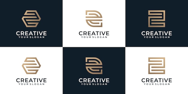 Creative golden letter z geometric logo design inspiration