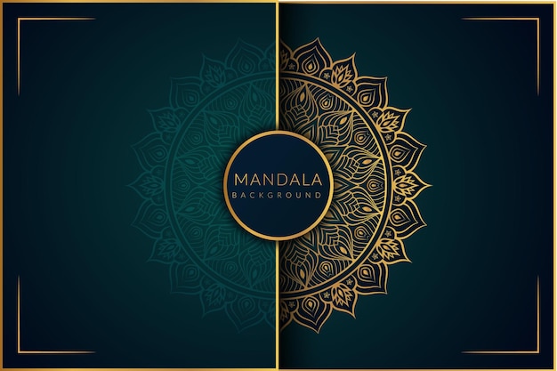 Creative golden luxury mandala background design with Premium Vector