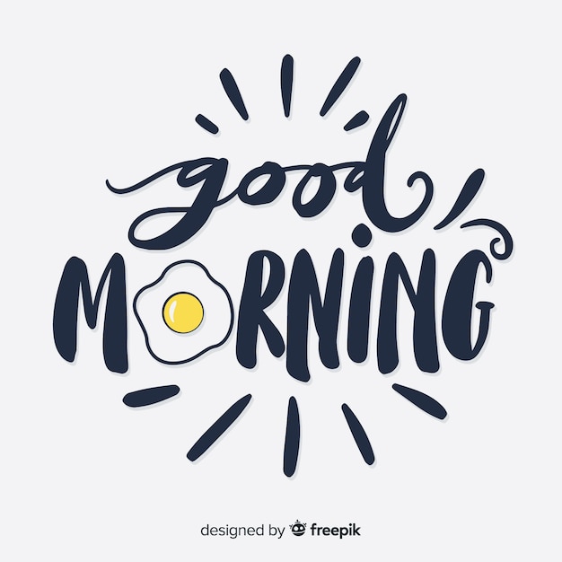 Vector creative good morning lettering background