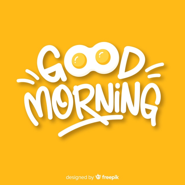 Vector creative good morning lettering illustration