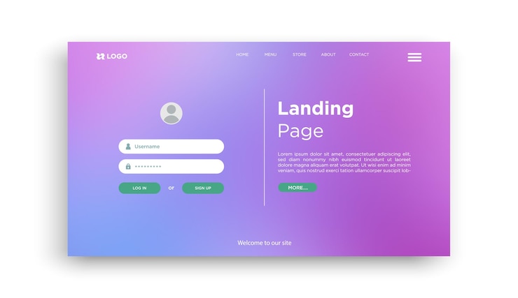 Vector creative gradient background for a clean login experience