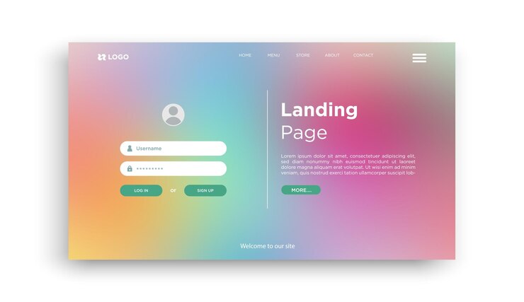 Vector creative gradient background for a clean login experience