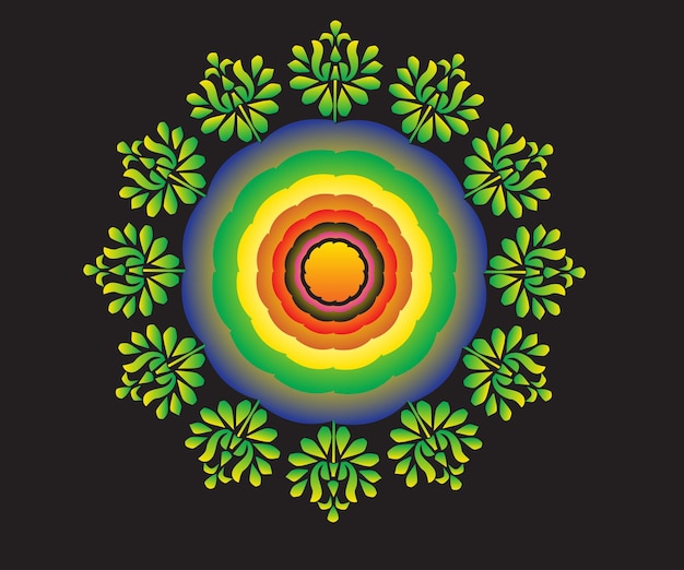 Creative gradient design multi color flowers illustrations art