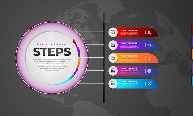 Vector creative gradient infographic set of steps