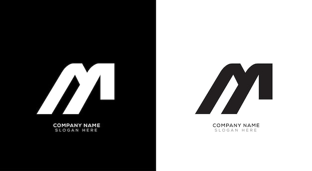 創造的なグラデーション文字 m ロゴ デザイン テンプレート