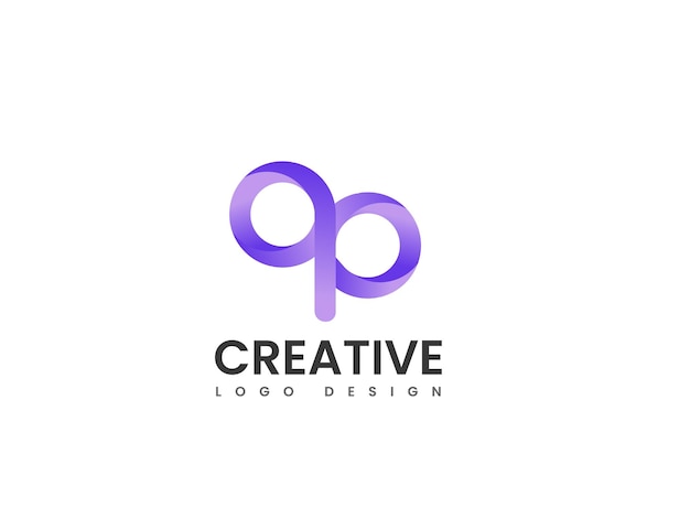 Creative gradient op logo template