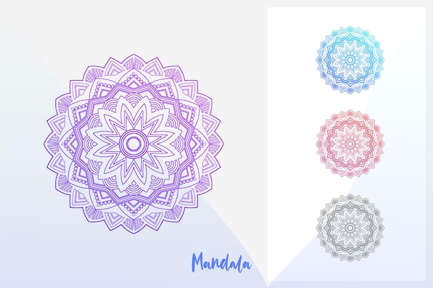 Vettore design creativo mandala viola sfumato