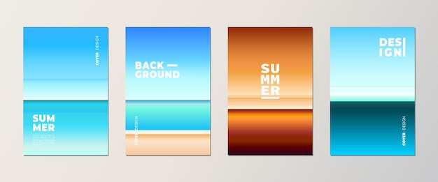 Creative gradient summer season theme background set