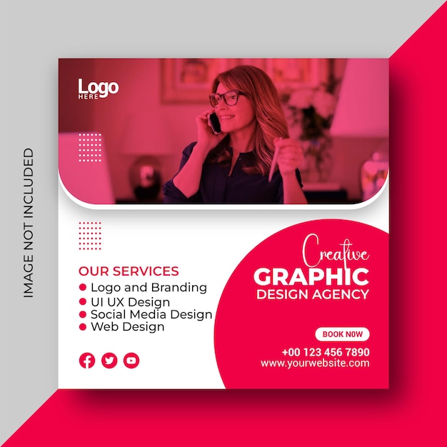 Vector creative graphic design agency social media post design template