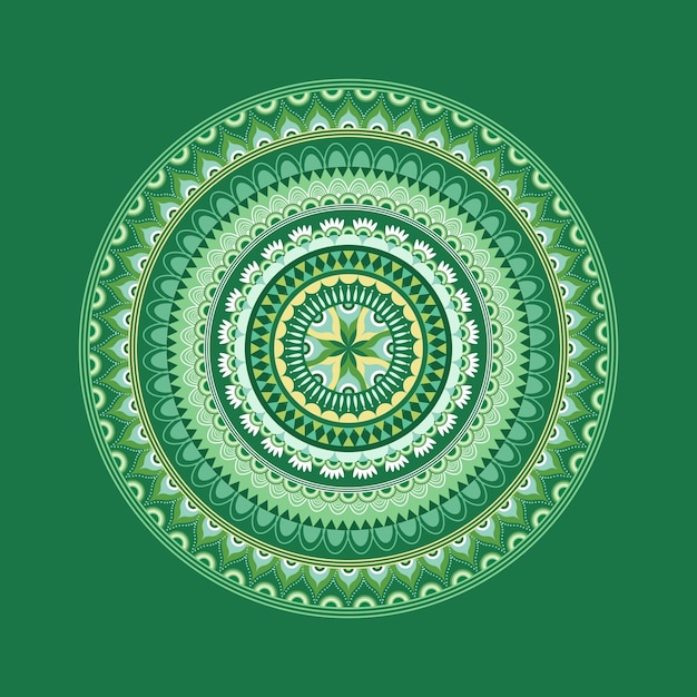 Creative Green Floral Decorative Mandala Abstract Pattern