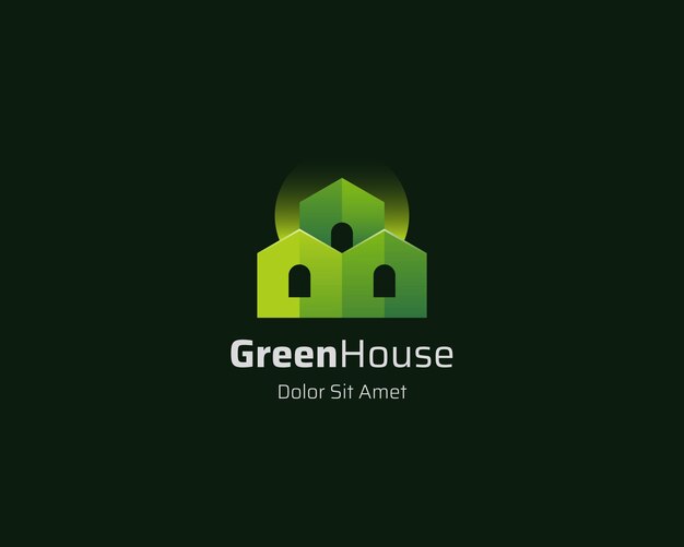 Creative green house logo design