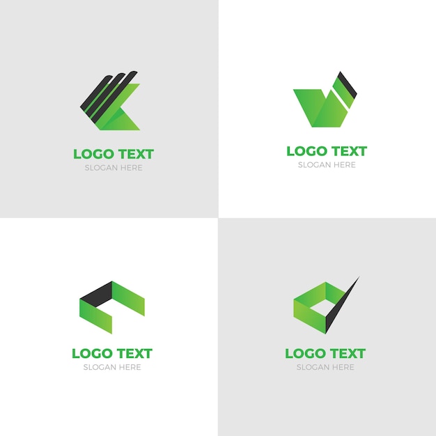 Vettore set del logo creative green minimal