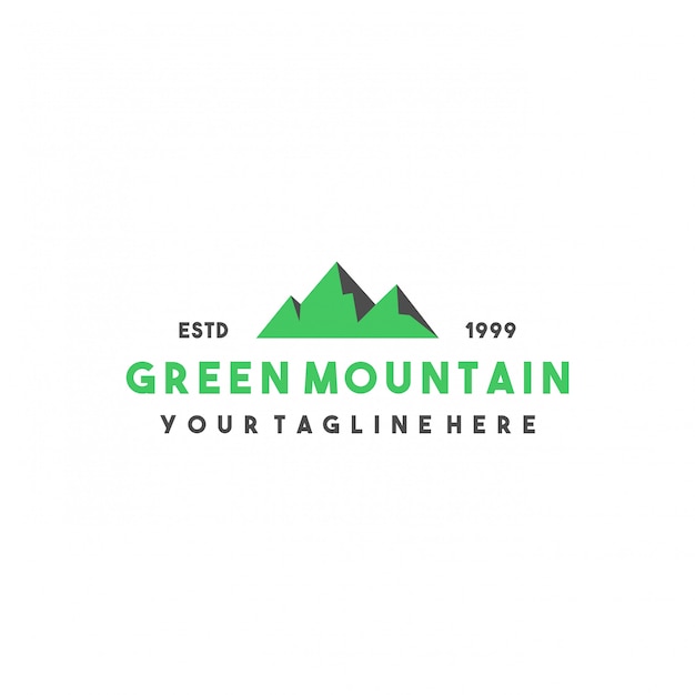 Design creativo logo montagna verde