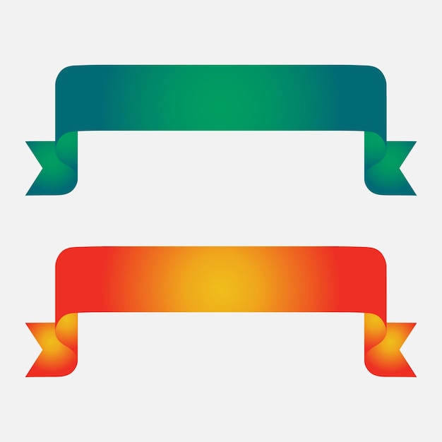 Premium Vector | Creative green and orange ribbon banner design