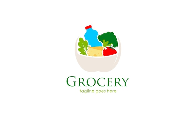 Creative Grocery Shopping Logo Design Logo Concept for Brand Business Retail Shop Commerce