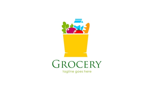 Creative Grocery Shopping Logo Design Logo Concept for Brand Business Retail Shop Commerce