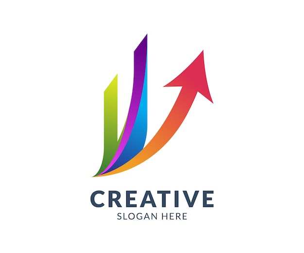 creative growth arrow logo for business