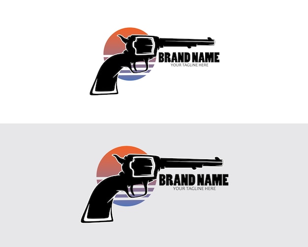 Vector creative gun logo design vector set