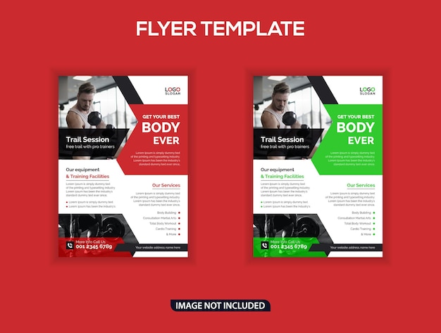 Creative Gym and Fitness flyer template