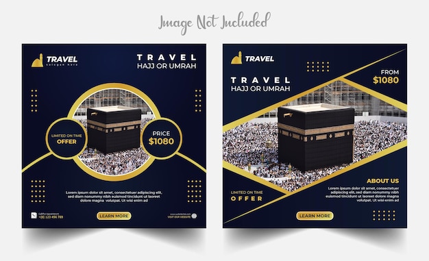 Vector creative hajj social media post design template