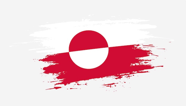 Creative hand drawn brush stroke flag of Greenland country vector illustration