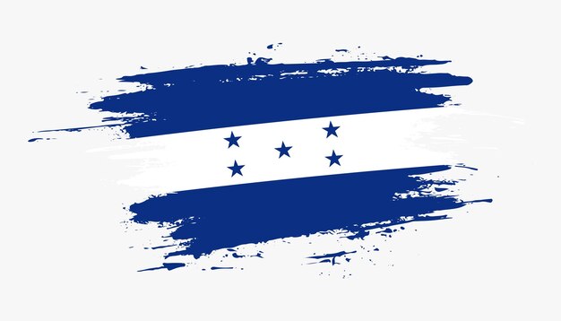 Creative hand drawn brush stroke flag of Honduras country vector illustration