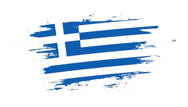 Вектор Креативный ручной рисунок мазка флага греции векторная иллюстрация страны