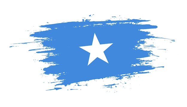 Creative hand drawn brush stroke flag of Somalia country vector illustration