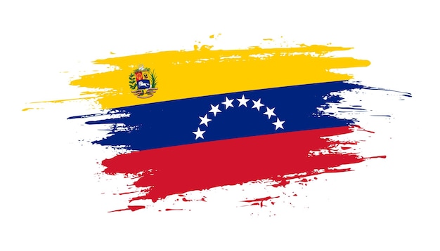 Creative hand drawn brush stroke flag of venezuela country vector illustration