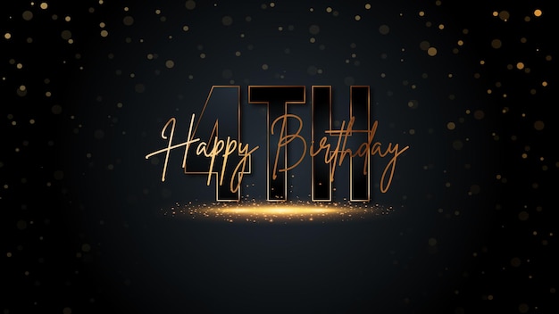 Vector creative happy 4th birthday template with stunning background