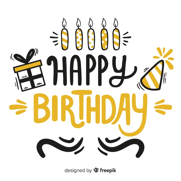 Creative happy birthday lettering background