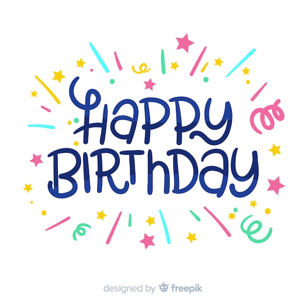 Vector creative happy birthday lettering background