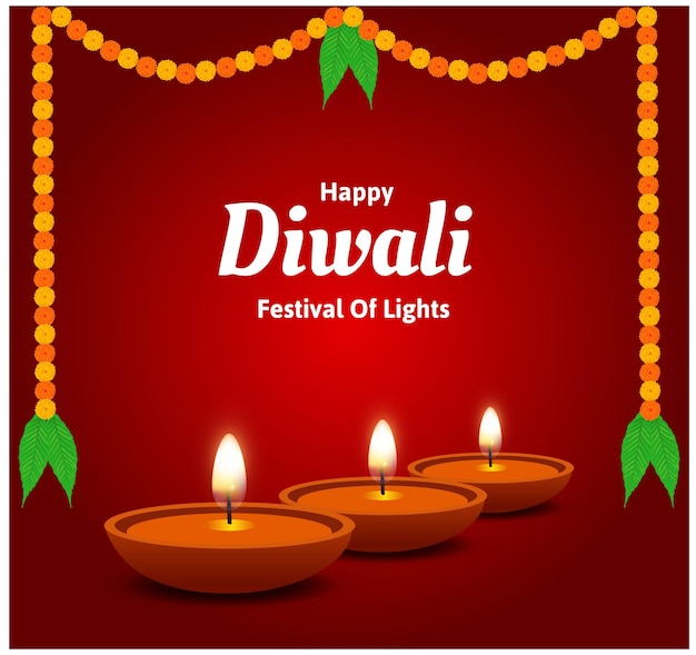 Creative happy diwali festival vector design