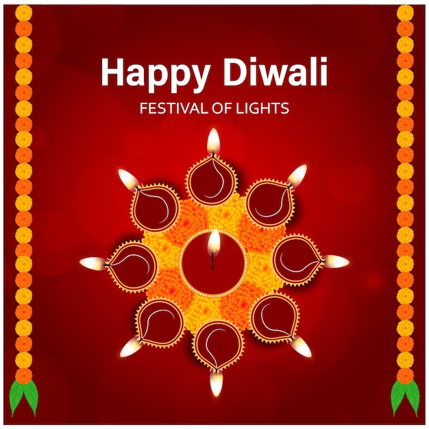 Creative happy diwali festival vector design