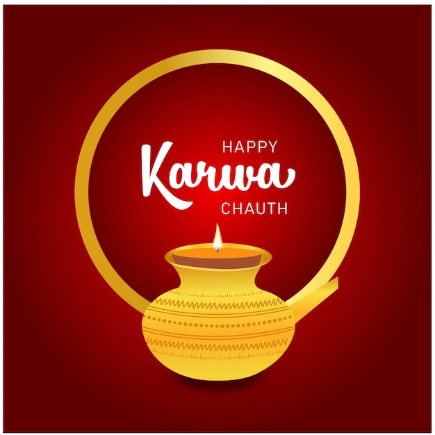 創造的な幸せな karwa chauth インドのお祭りのお祝いのベクトル図