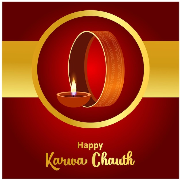 創造的な幸せな karwa chauth インドのお祭りのお祝いのベクトル図