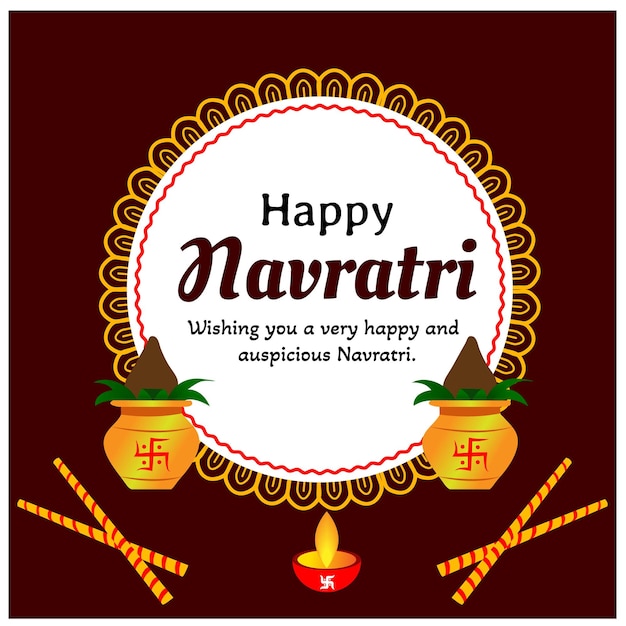 Creative Happy Navratri And Durga Puja Festival Background Vector Design