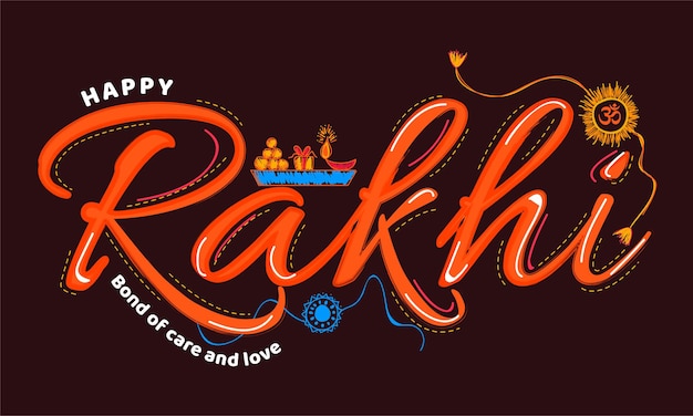 Creative Happy raksha bandhan typography vector.