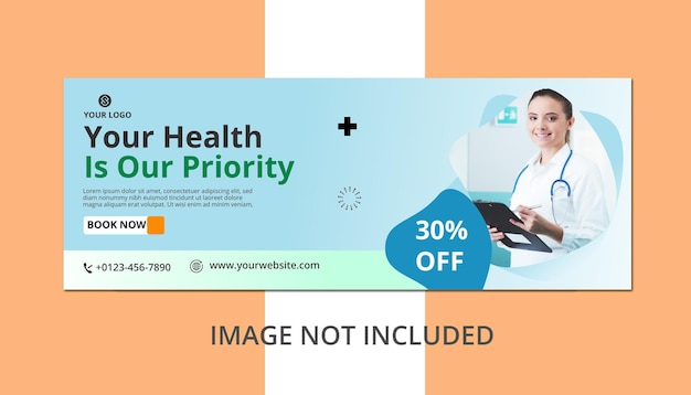 Creative health care medical services social media Facebook post banner template design