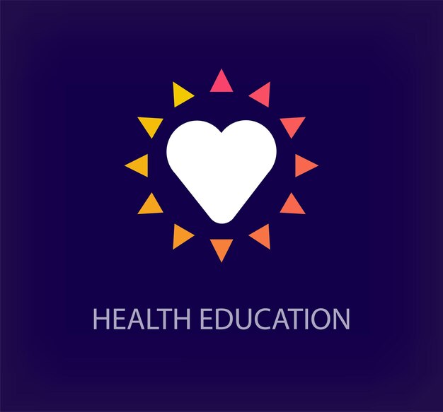 Vector creative health school education logo unique color transitions unique education schools