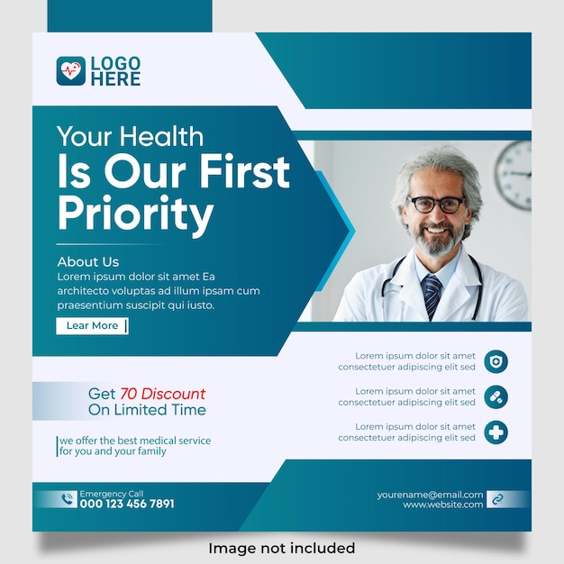 Creative healthcare and medical cover template Premium Vector