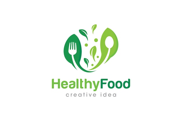 Creative Healthy Food Logo Vector Design Template