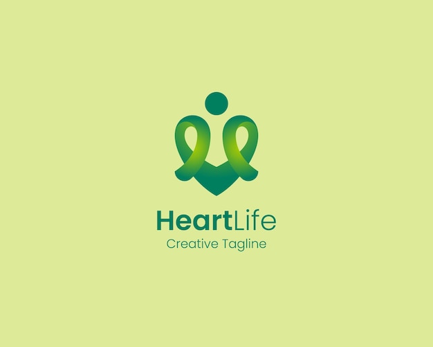 Vector creative heart life logo gradient