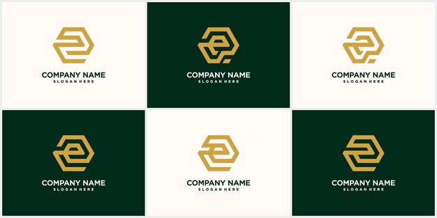 Creative hexagon logo with golden yellow color