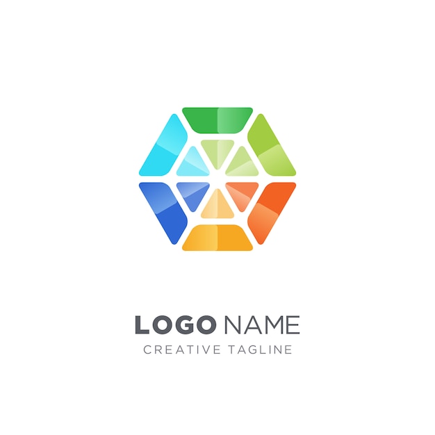 Vector creative hexagon logo