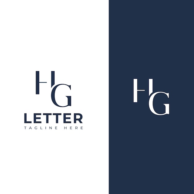 クリエイティブ HGGH 文字ロゴデザインのテンプレート要素 現代の抽象的なデジタルアルファベット文字ロゴ