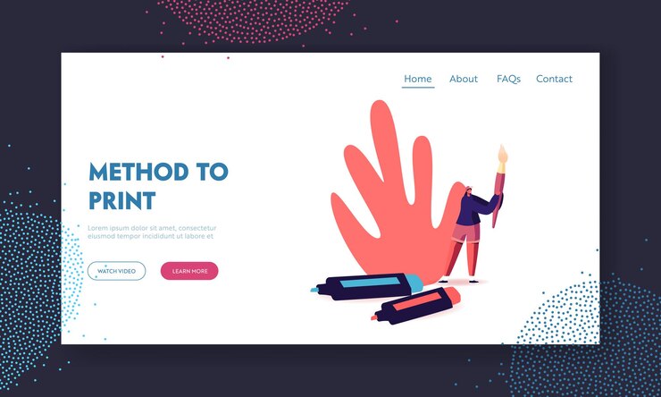 Vector creative hobby, drawing class, talent landing page template