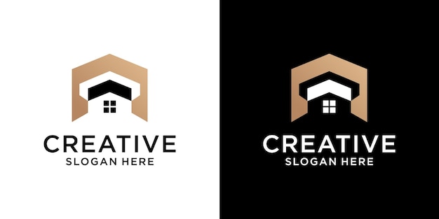 Creative home building logo design vector