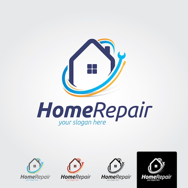 Creative home construction concept logo design template