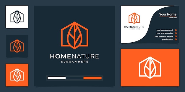 創造的な家の自然のロゴのインスピレーション